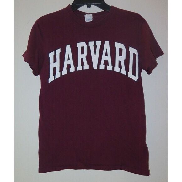 Delta Pro Weight Unisex Sz Small Maroon Vintage Harvard University T-Shirt - Picture 1 of 3